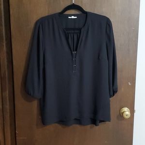 3/4 sleeve black blouse